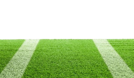 Green grass with markings on white background