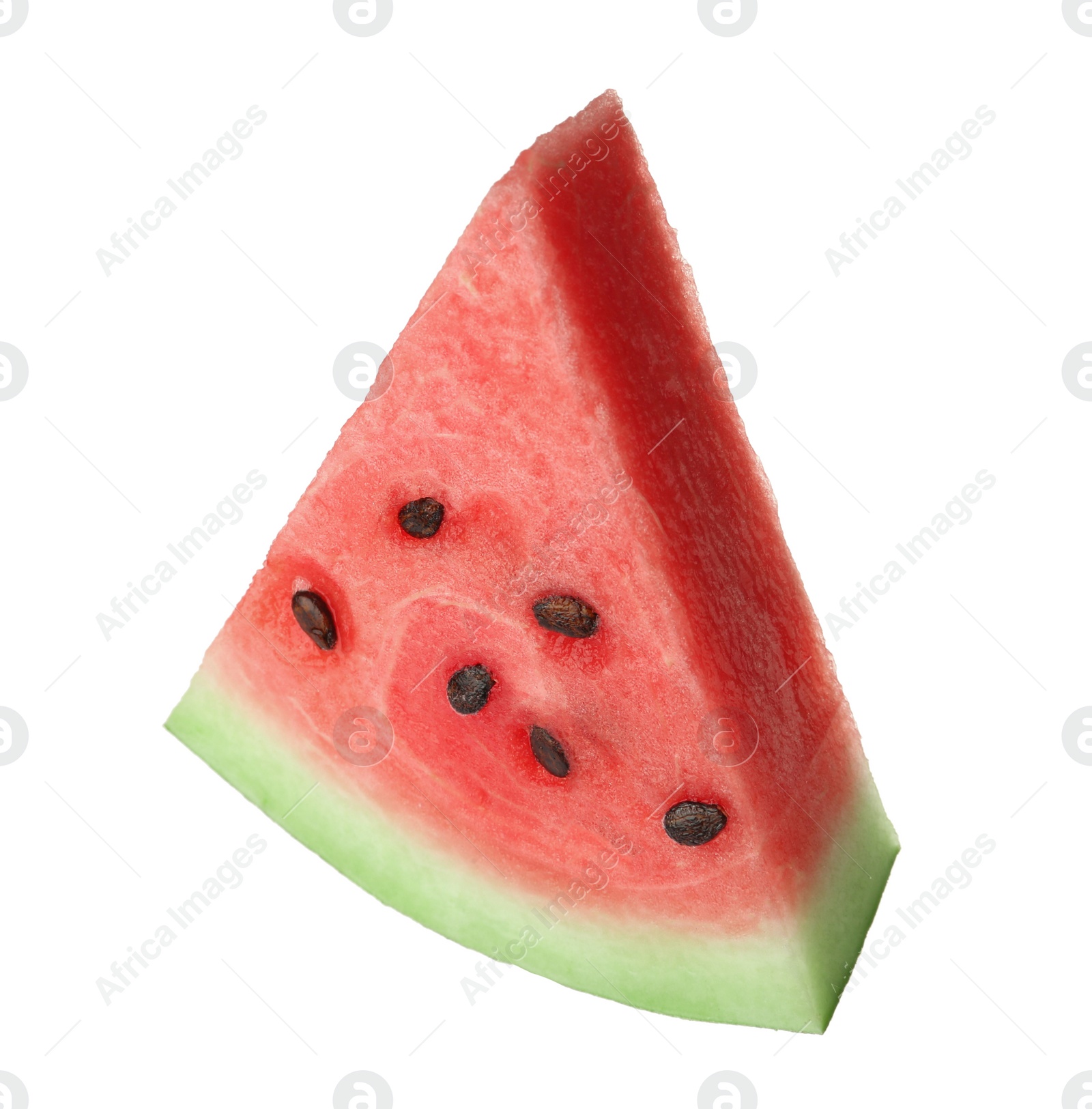 Photo of Slice of delicious ripe watermelon isolated on white