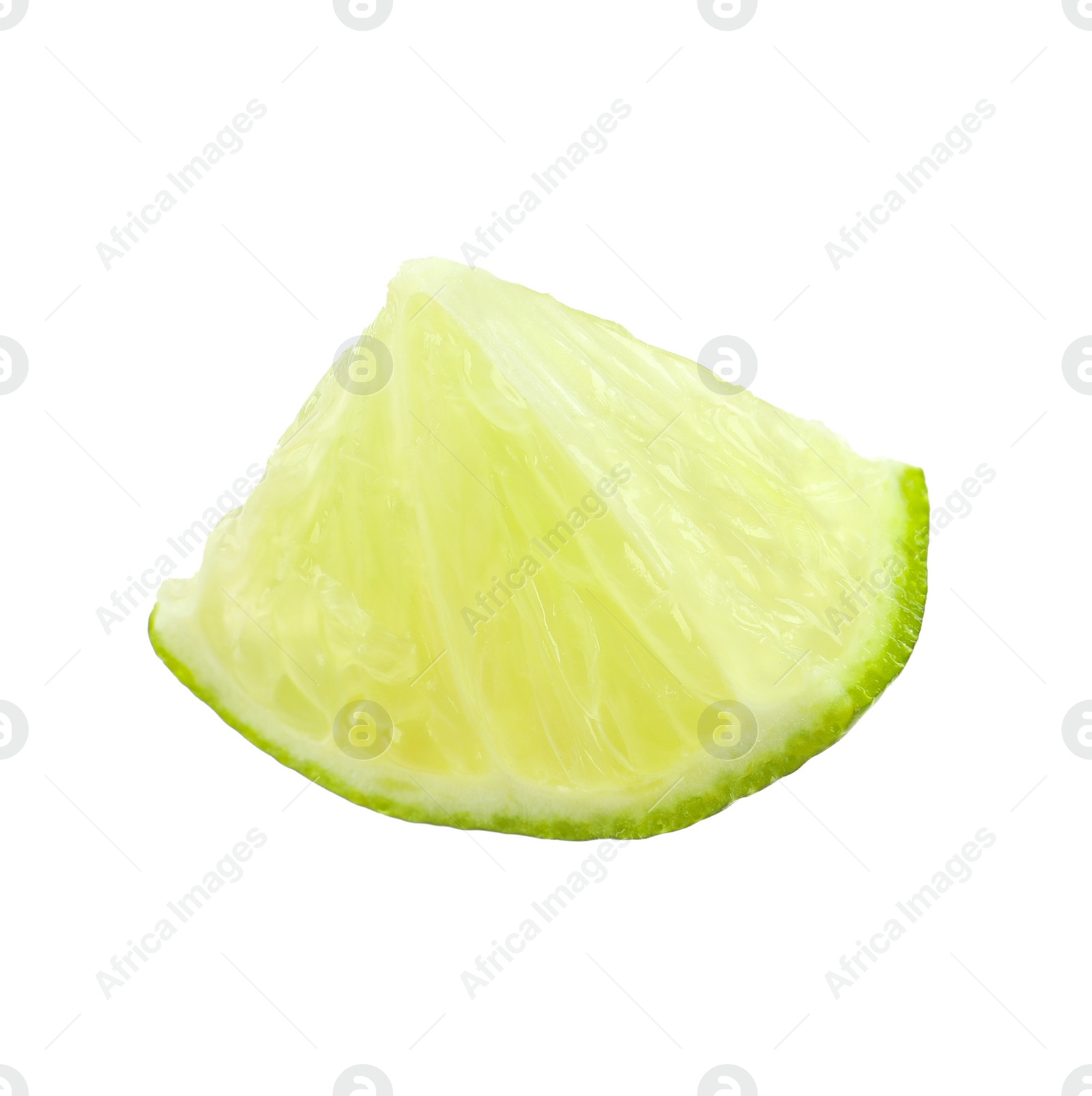 Photo of Piece of fresh green ripe lime isolated on white