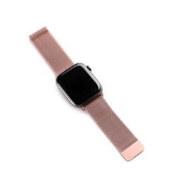 Modern stylish smart watch isolated on white