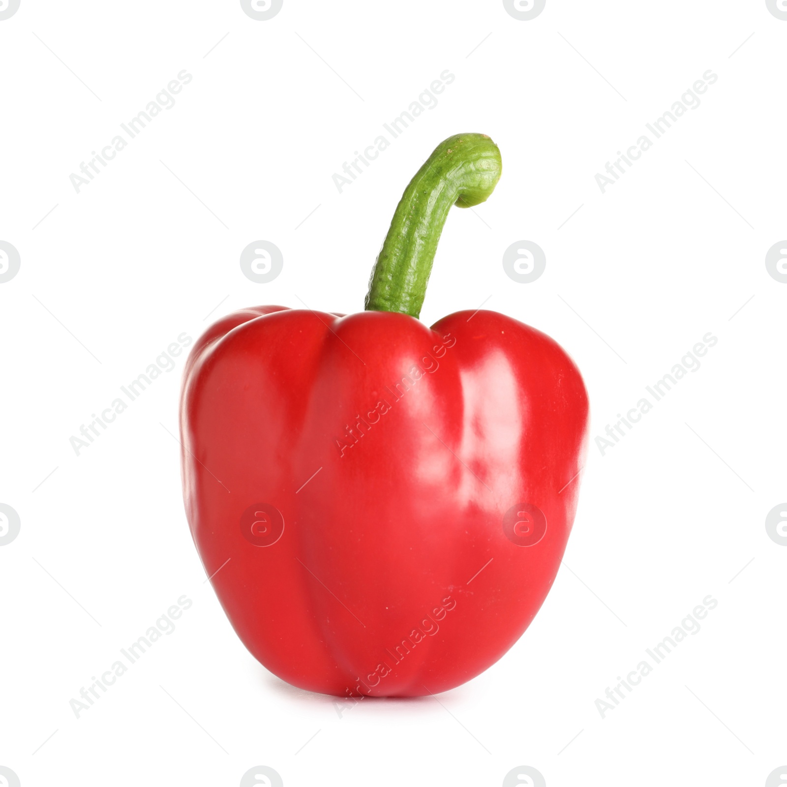 Photo of Tasty ripe red bell pepper on white background