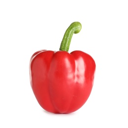 Photo of Tasty ripe red bell pepper on white background