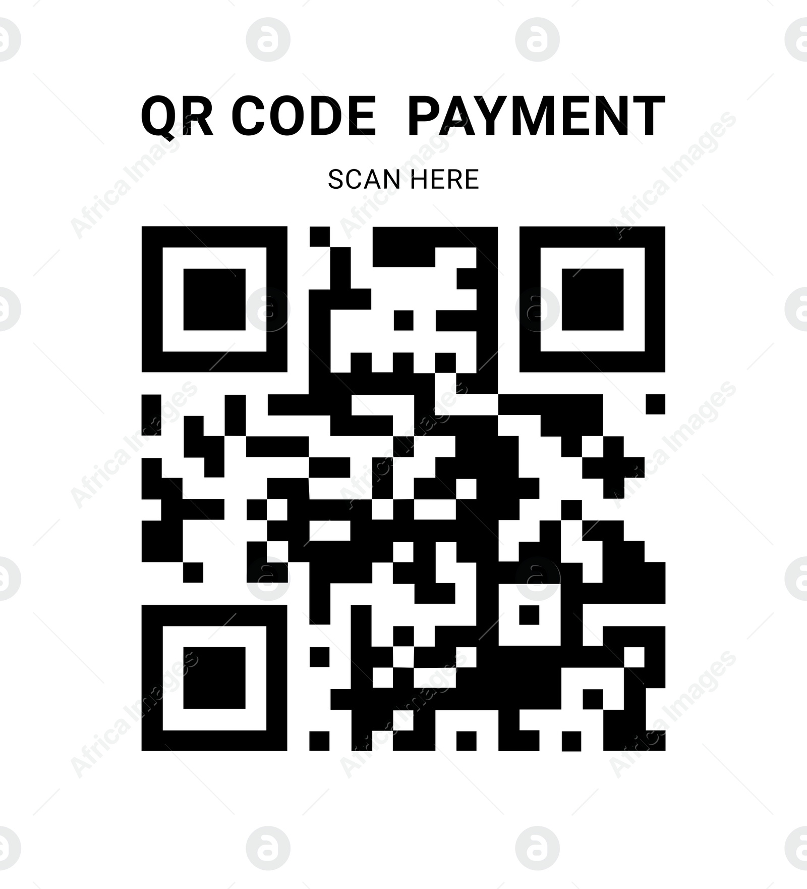 Illustration of Scan QR code for contactless payment, illustration