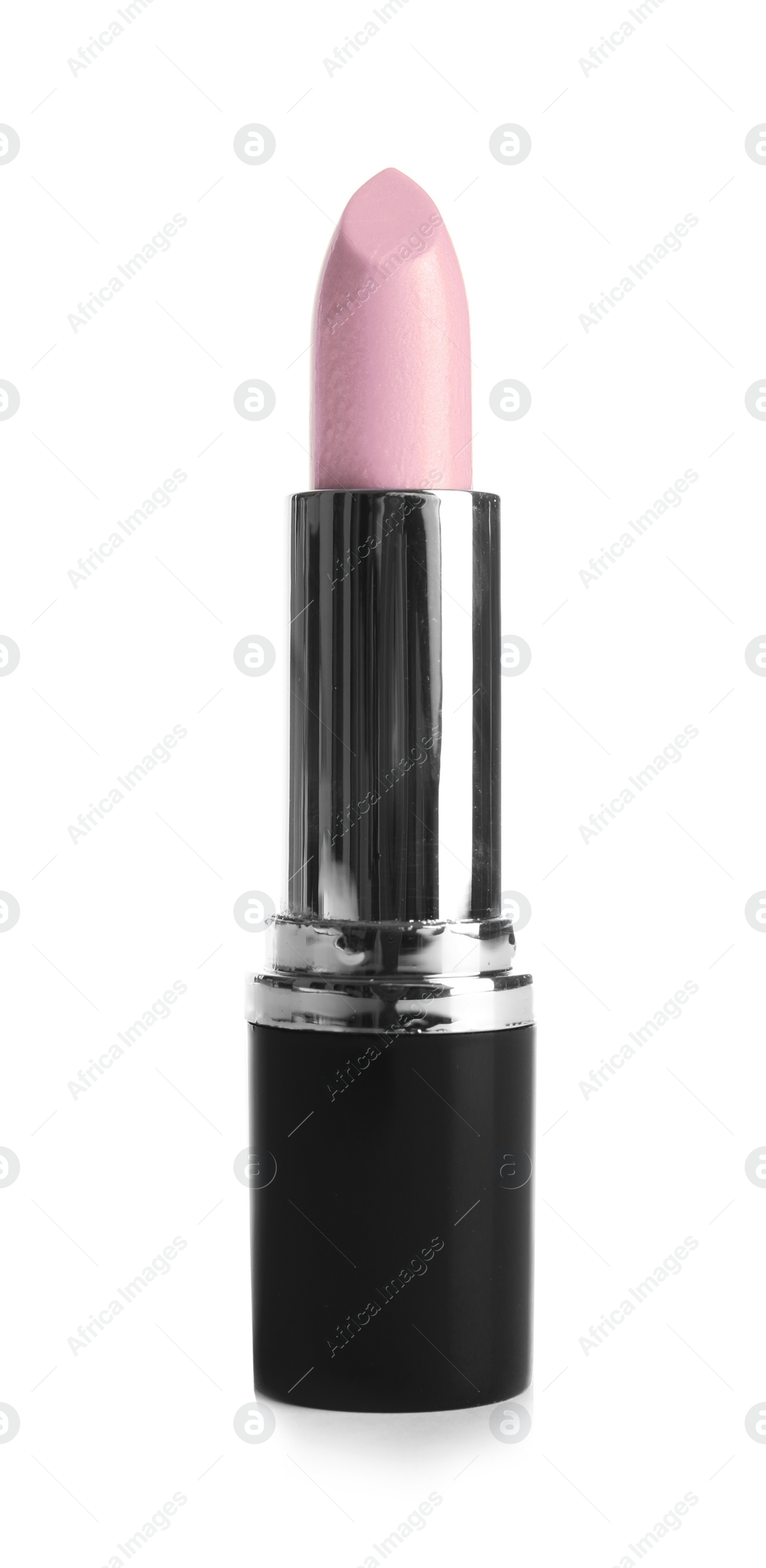 Image of Pink lipstick on white background. Professional makeup product