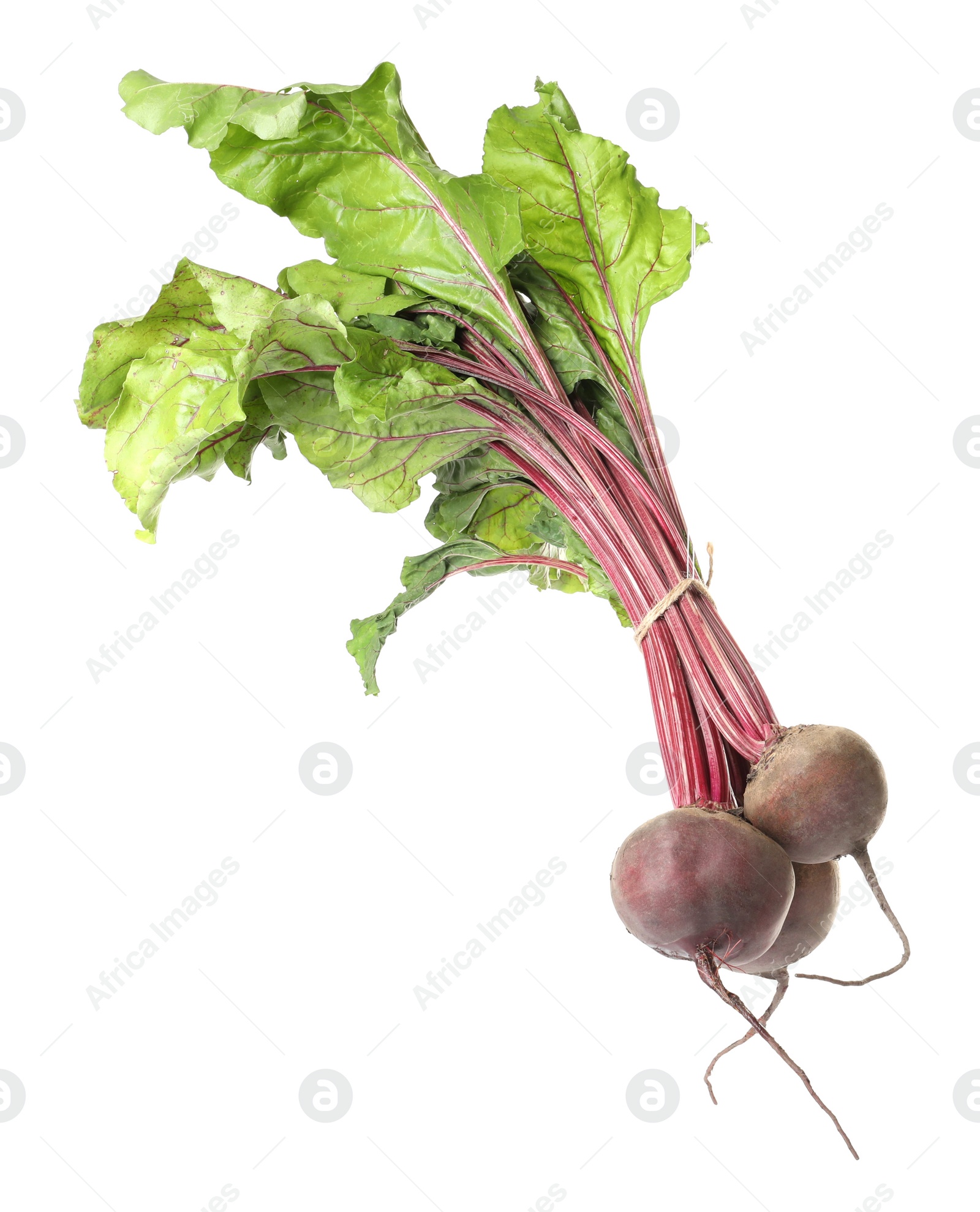 Photo of Raw ripe beets with leaves isolated on white