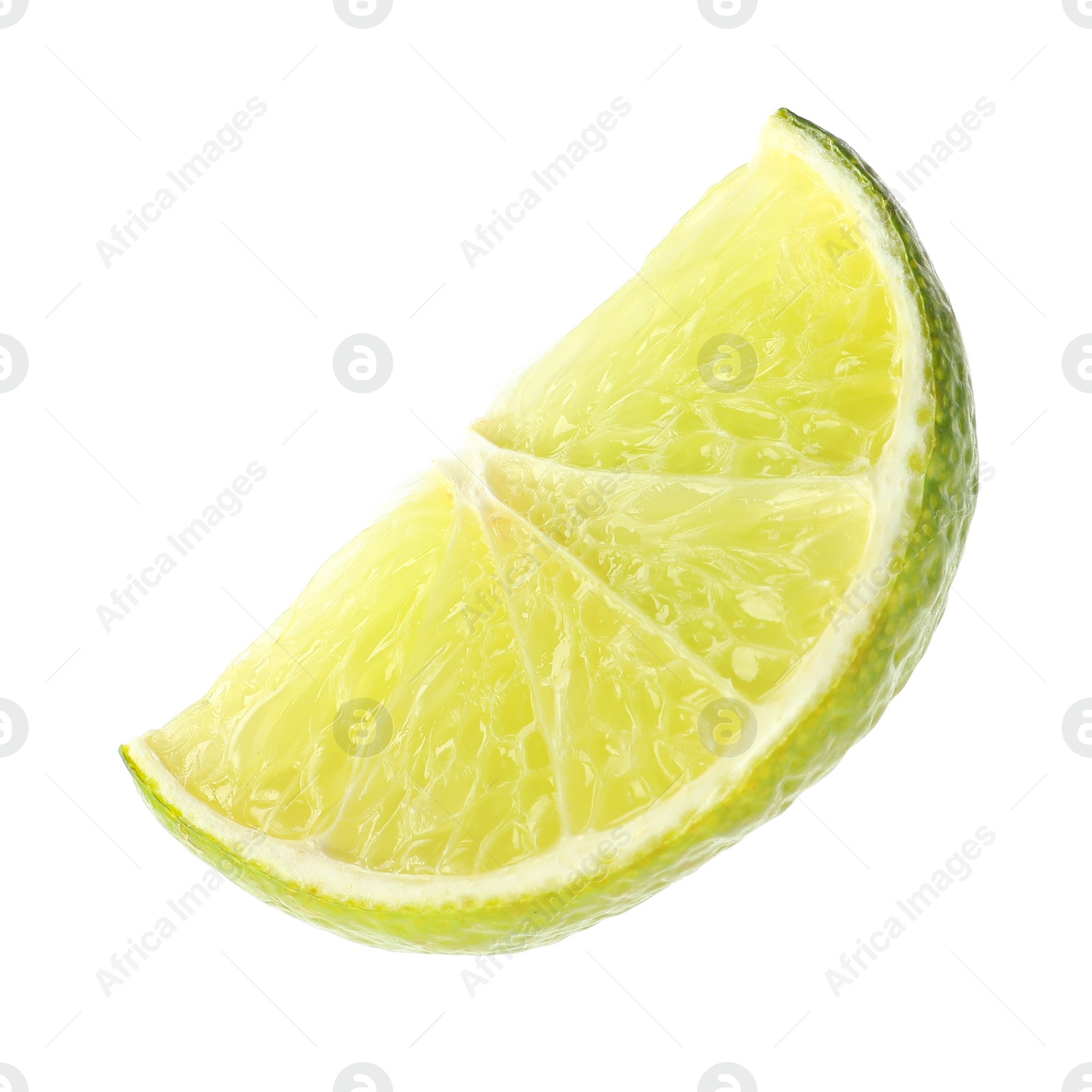 Photo of Slice of fresh green ripe lime isolated on white