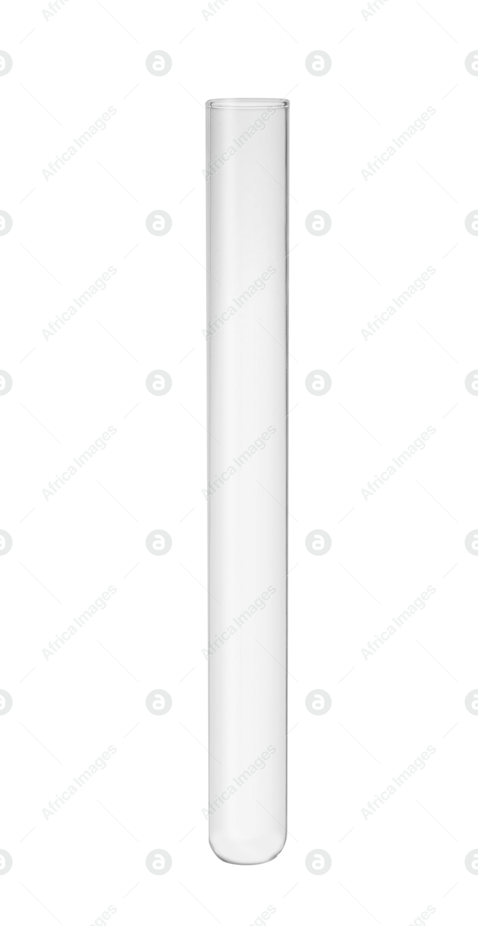 Photo of Empty test tube isolated on white. Laboratory glassware