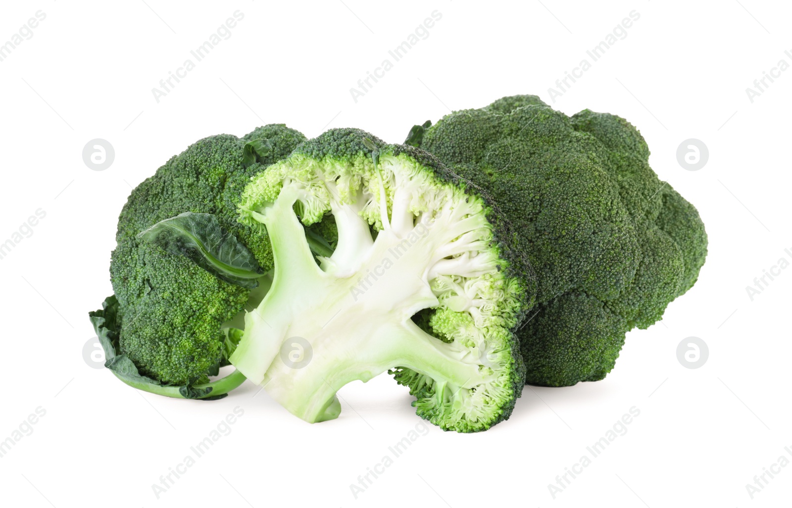 Photo of Fresh green broccoli isolated on white. Organic food