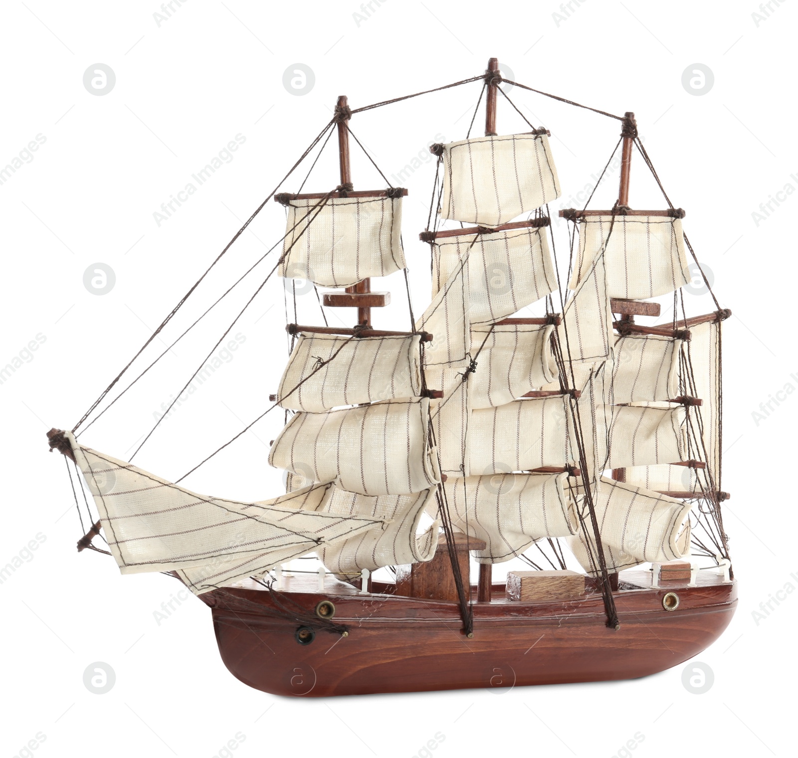 Photo of Beautiful small ship model isolated on white