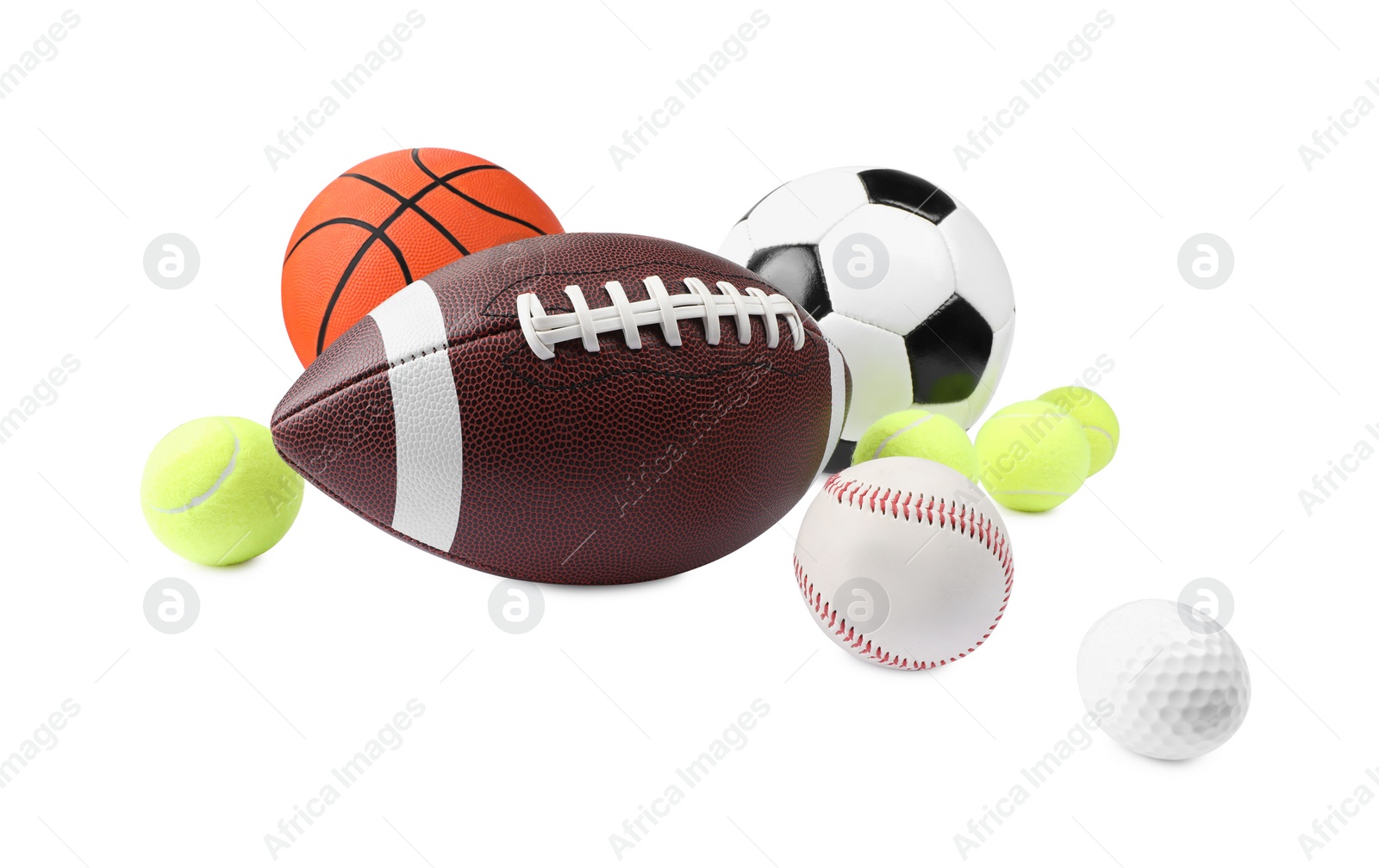 Photo of Many different sport balls isolated on white