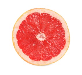 Citrus fruit. Half of fresh grapefruit isolated on white