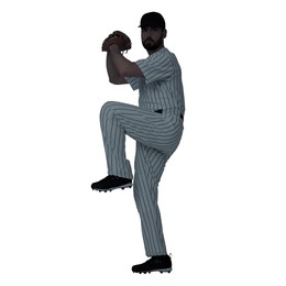 Silhouette of baseball player on white background