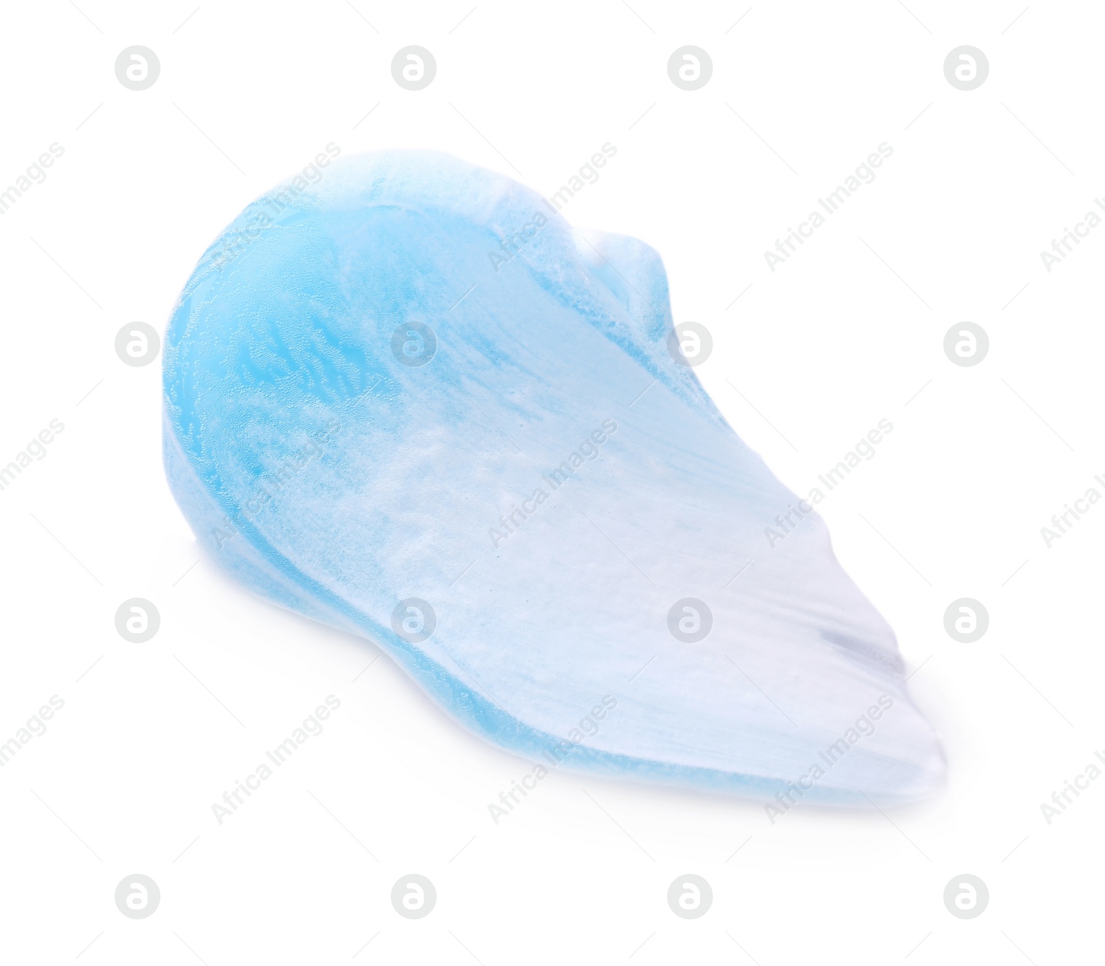 Photo of Sample of shower gel isolated on white, top view