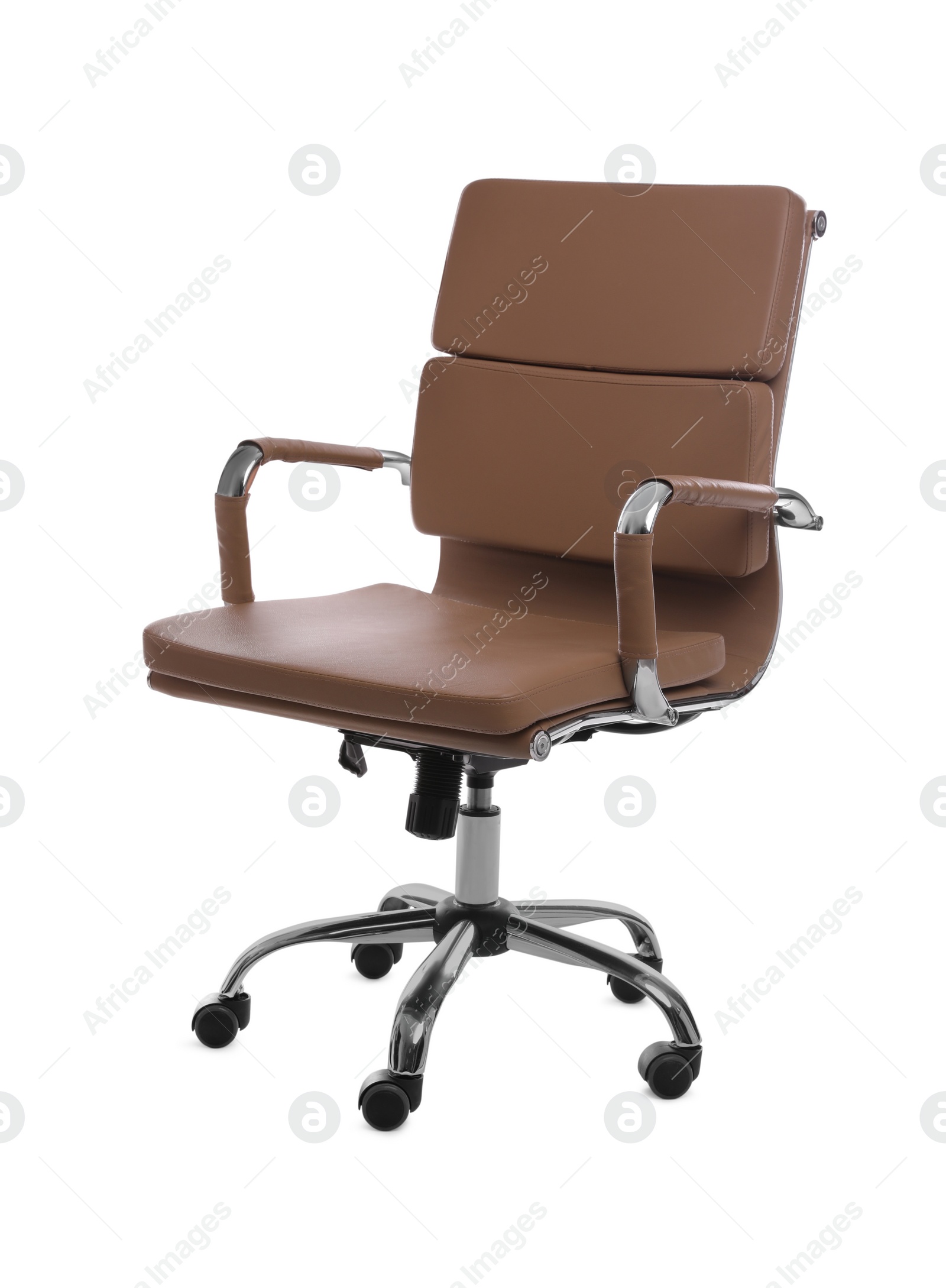 Photo of Comfortable leather office chair isolated on white