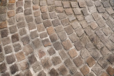 Photo of Texture of stone tiles as background, top view