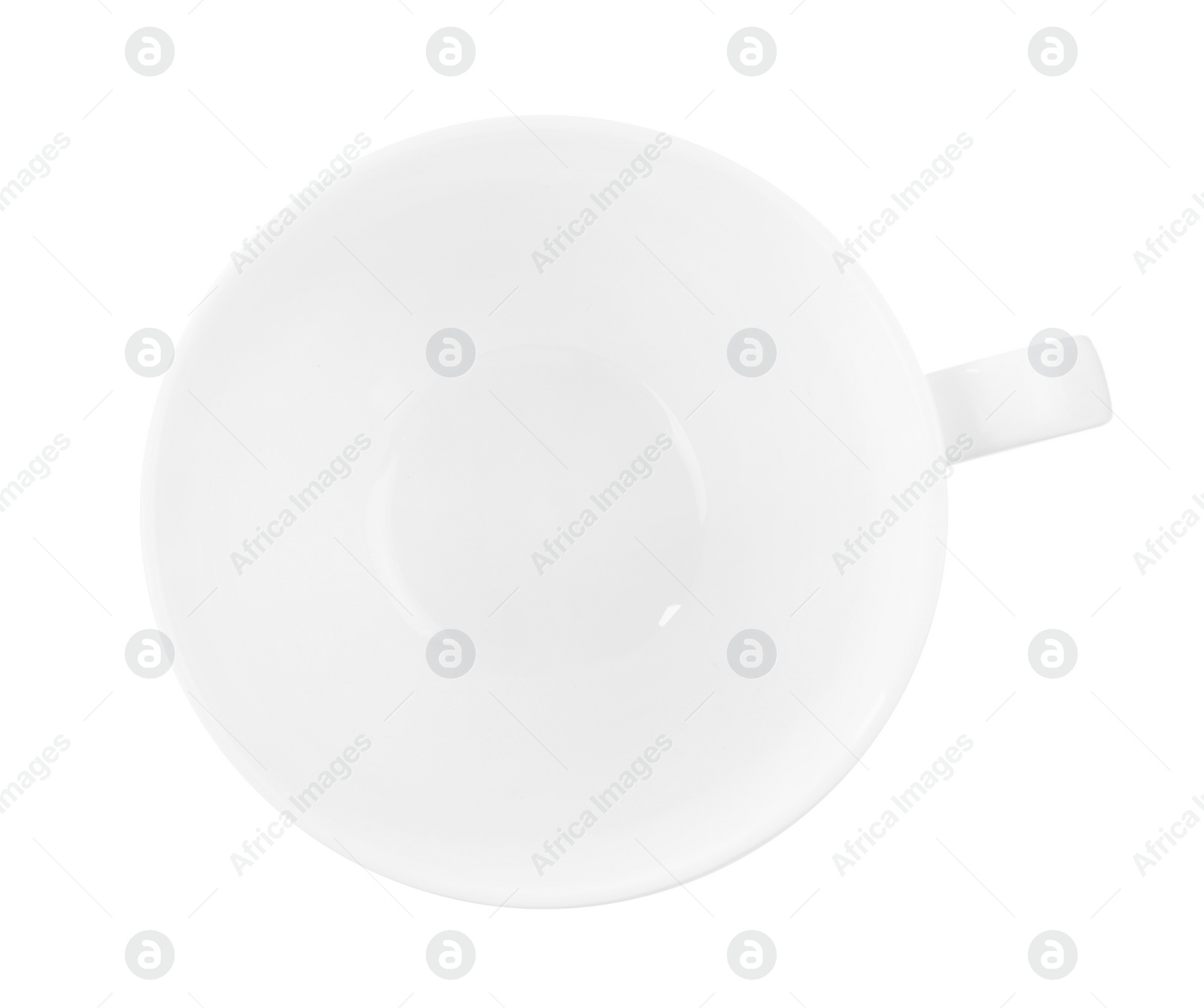 Photo of Ceramic cup isolated on white, top view