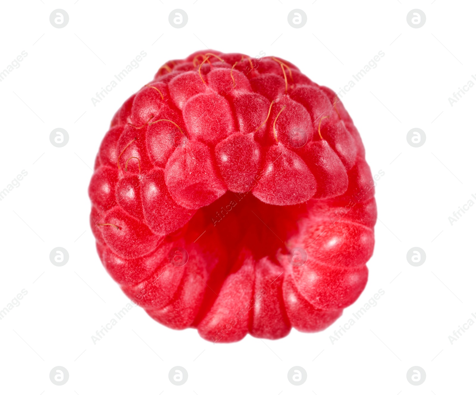 Photo of One tasty ripe raspberry isolated on white