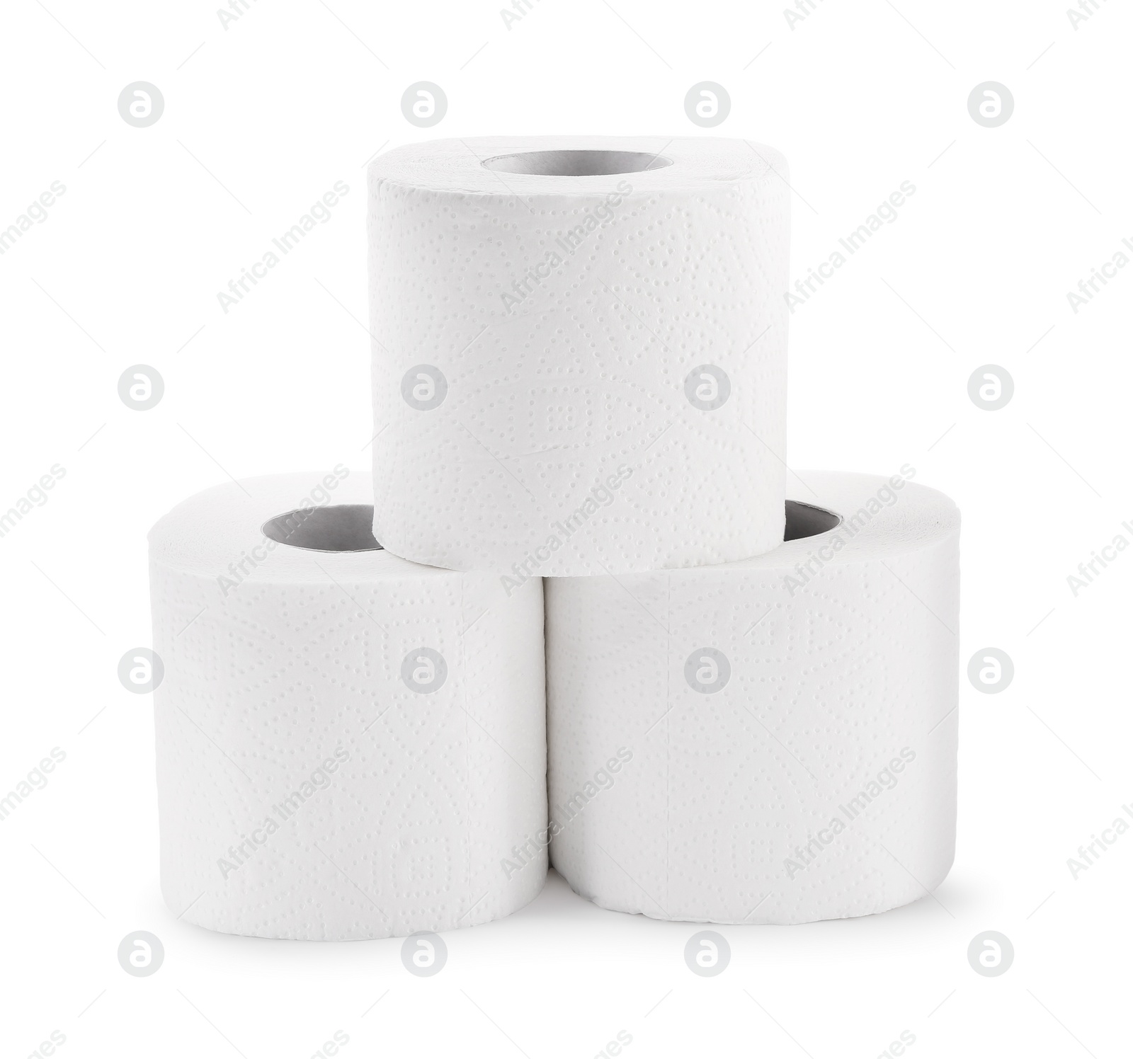 Photo of Soft toilet paper rolls isolated on white