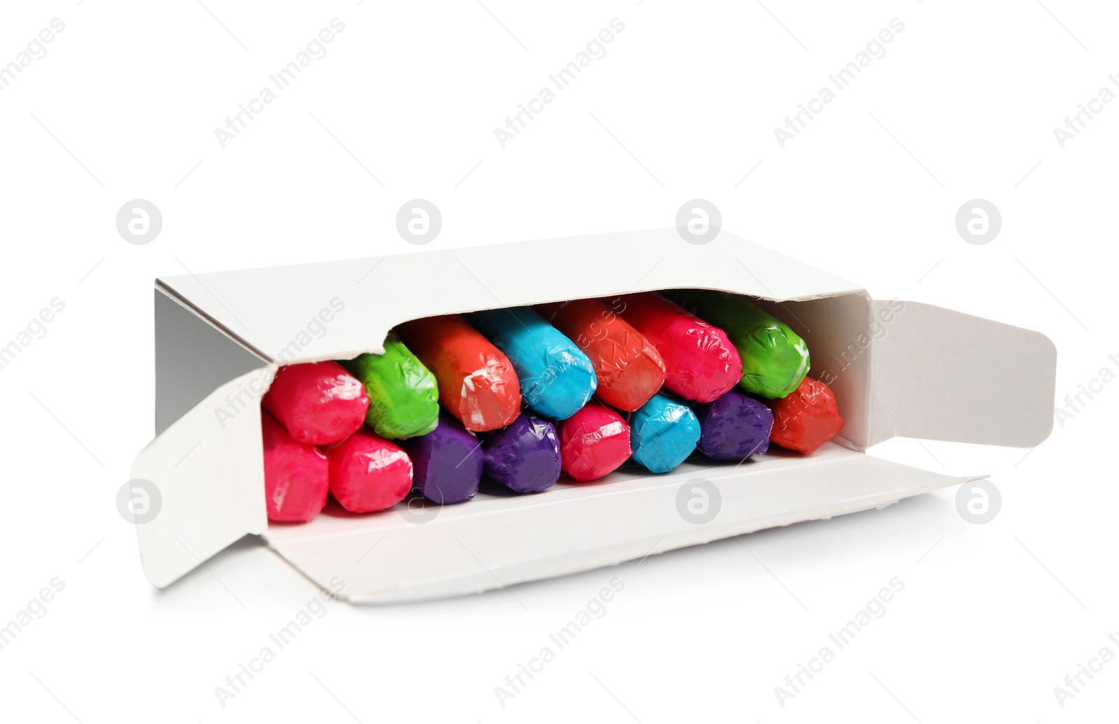 Photo of Box of tampons isolated on white. Menstrual hygienic product
