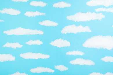 Photo of Blue sky painted on wall. Idea for baby room interior