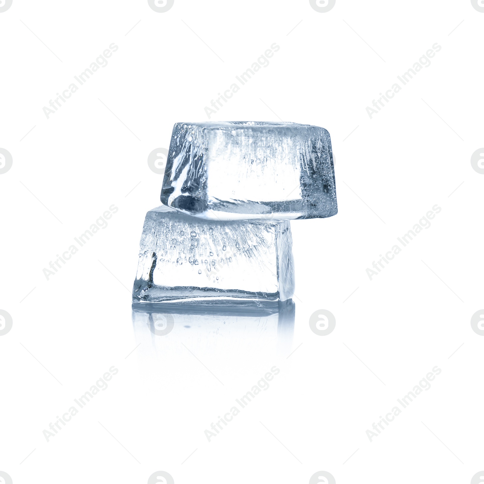 Photo of Crystal clear ice cubes isolated on white