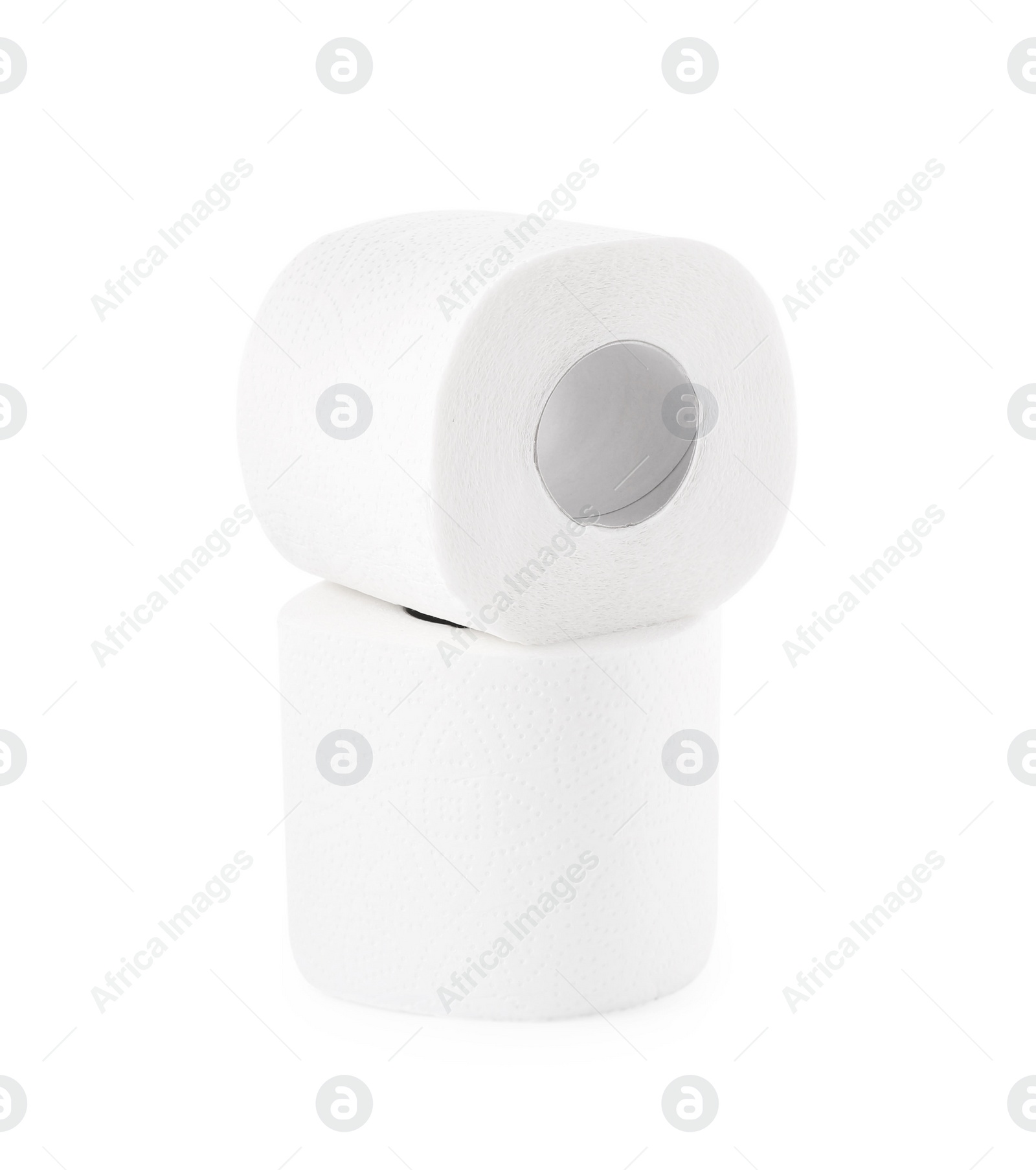 Photo of Soft toilet paper rolls isolated on white