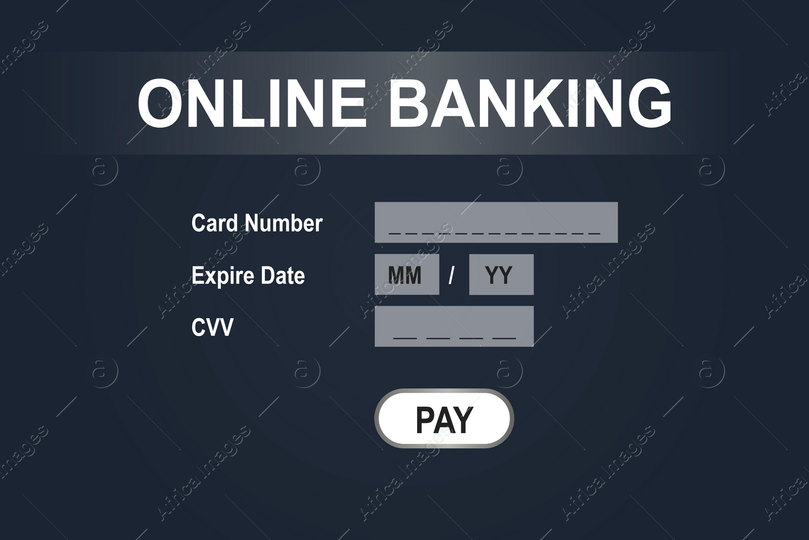 Illustration of Design of online banking application for devices. Illustration