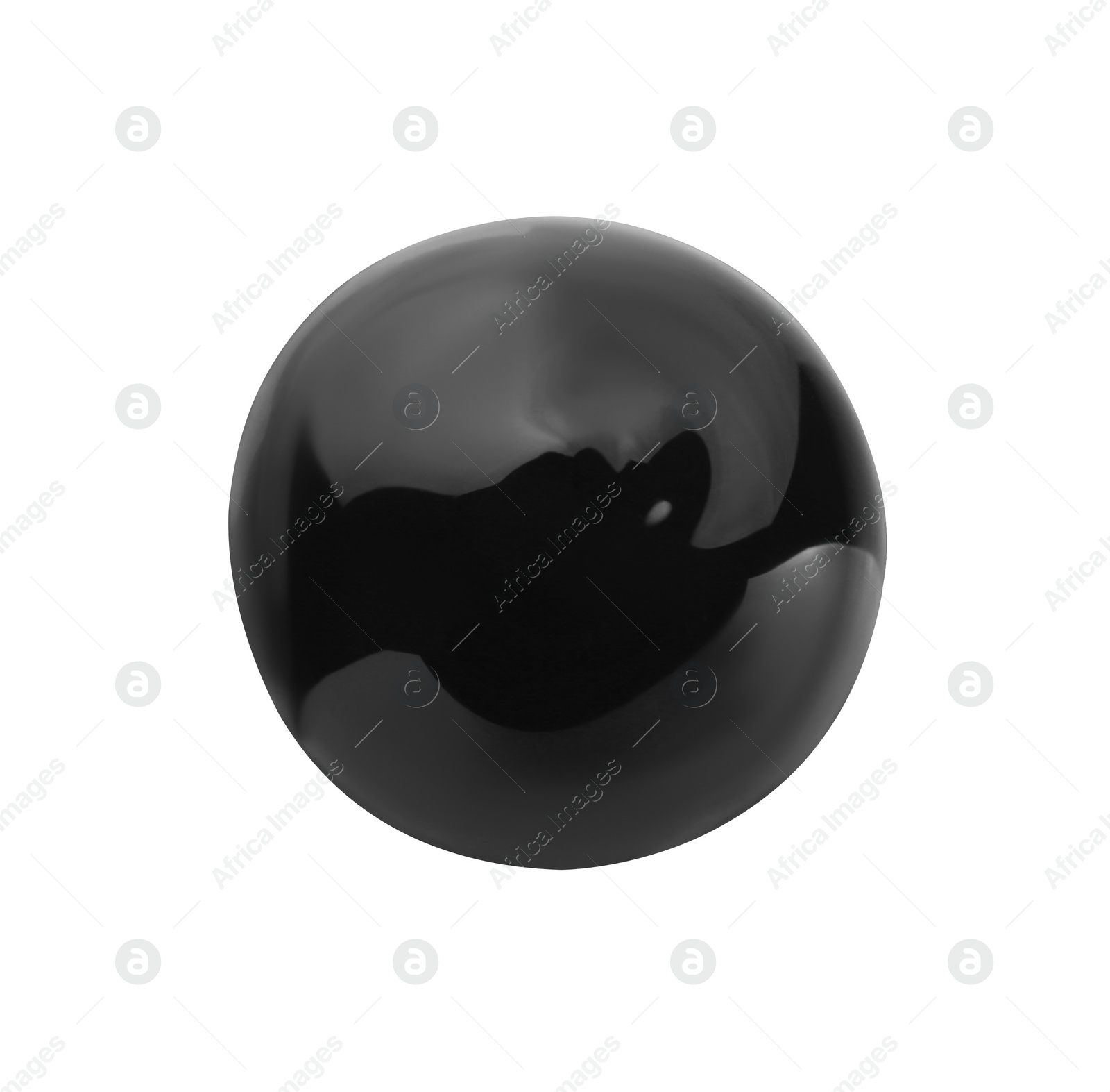 Photo of Sample of black paint on white background, top view