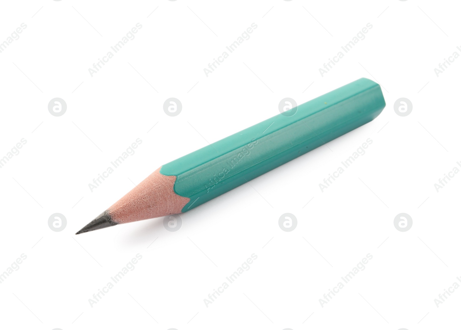 Photo of Sharp graphite pencil isolated on white. School stationery