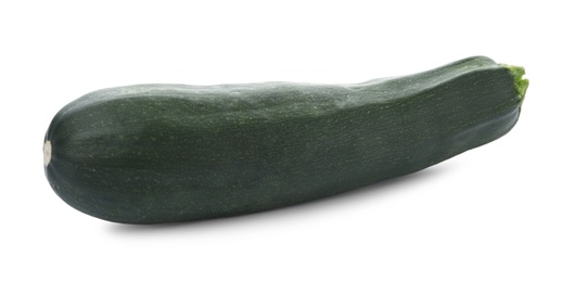 Photo of Fresh ripe green zucchini on white background