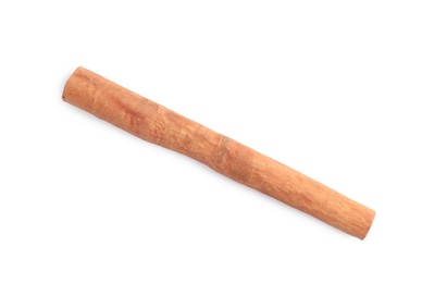 Photo of Aromatic cinnamon stick isolated on white, top view