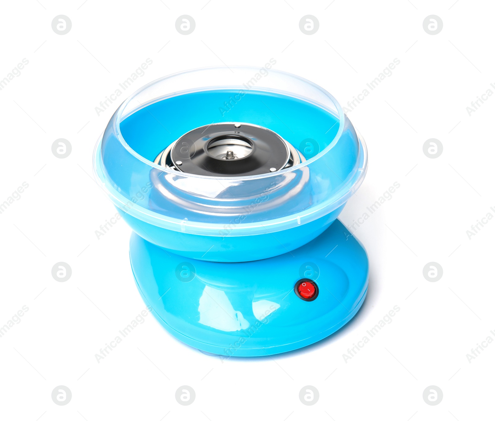 Photo of Portable candy cotton machine on white background