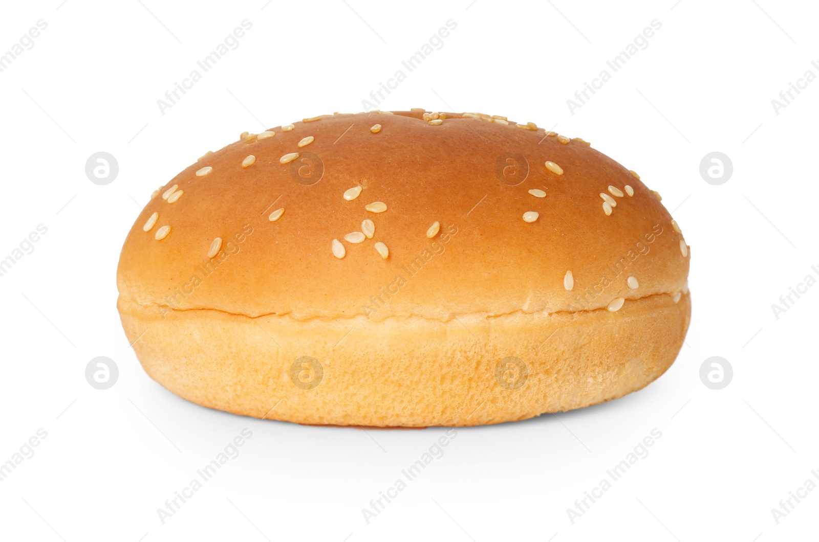 Photo of One fresh burger bun isolated on white