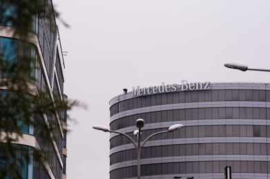 Warsaw, Poland - September 10, 2022: Beautiful modern Mercedes office