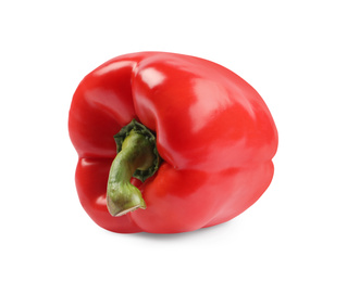 Ripe red bell pepper isolated on white