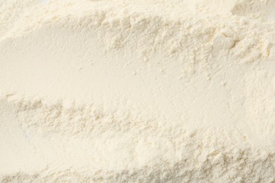 Photo of Texture of baking powder as background, top view