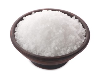 Photo of Natural salt in bowl isolated on white