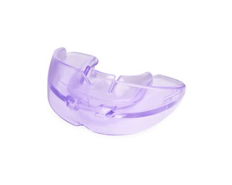 Transparent dental mouth guard isolated on white. Bite correction