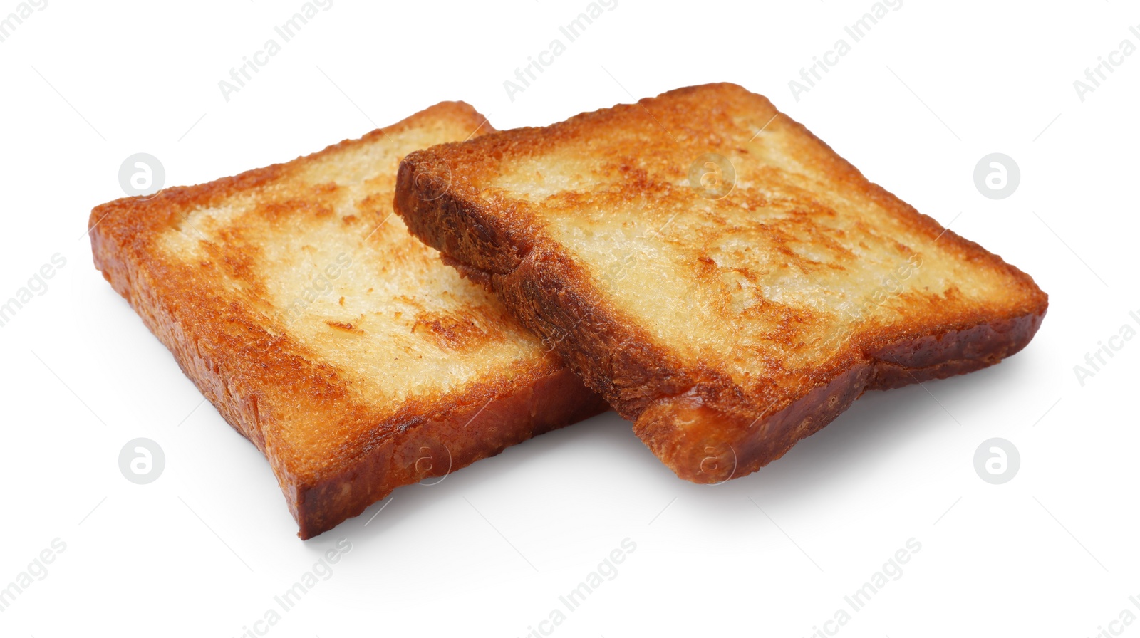 Photo of Pieces of fresh toast bread isolated on white