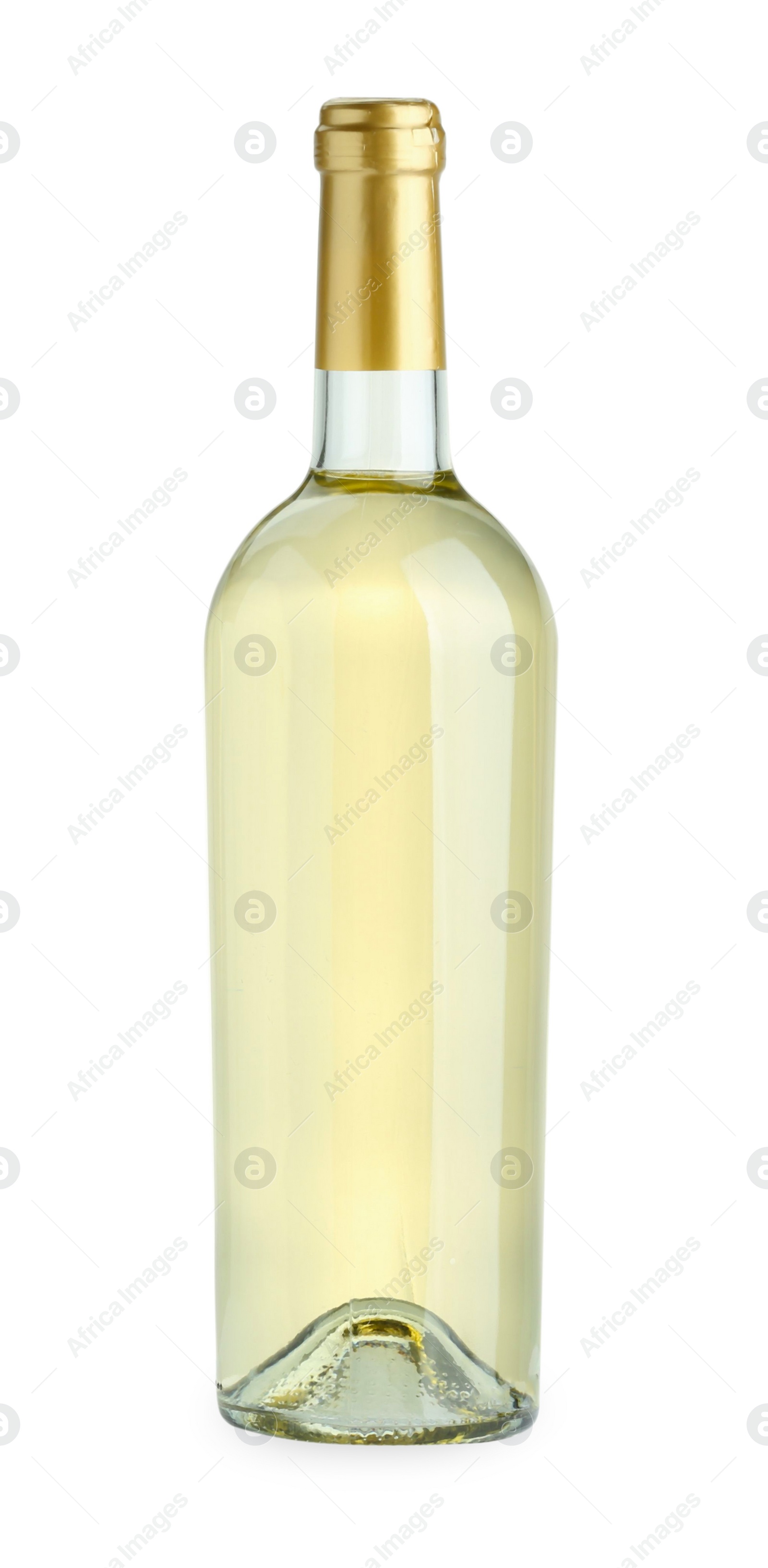 Photo of Bottle of expensive wine isolated on white