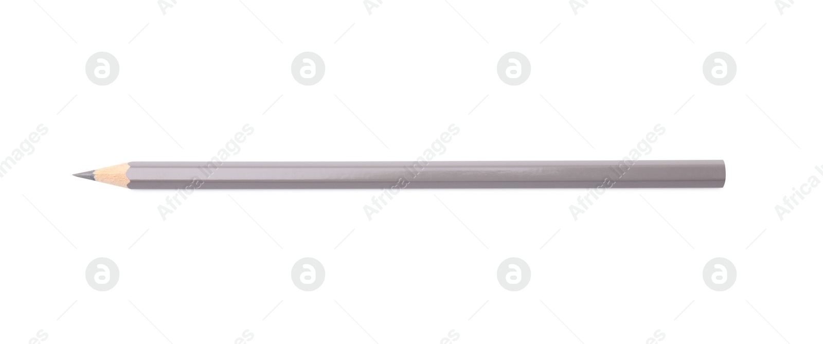 Photo of New grey wooden pencil isolated on white