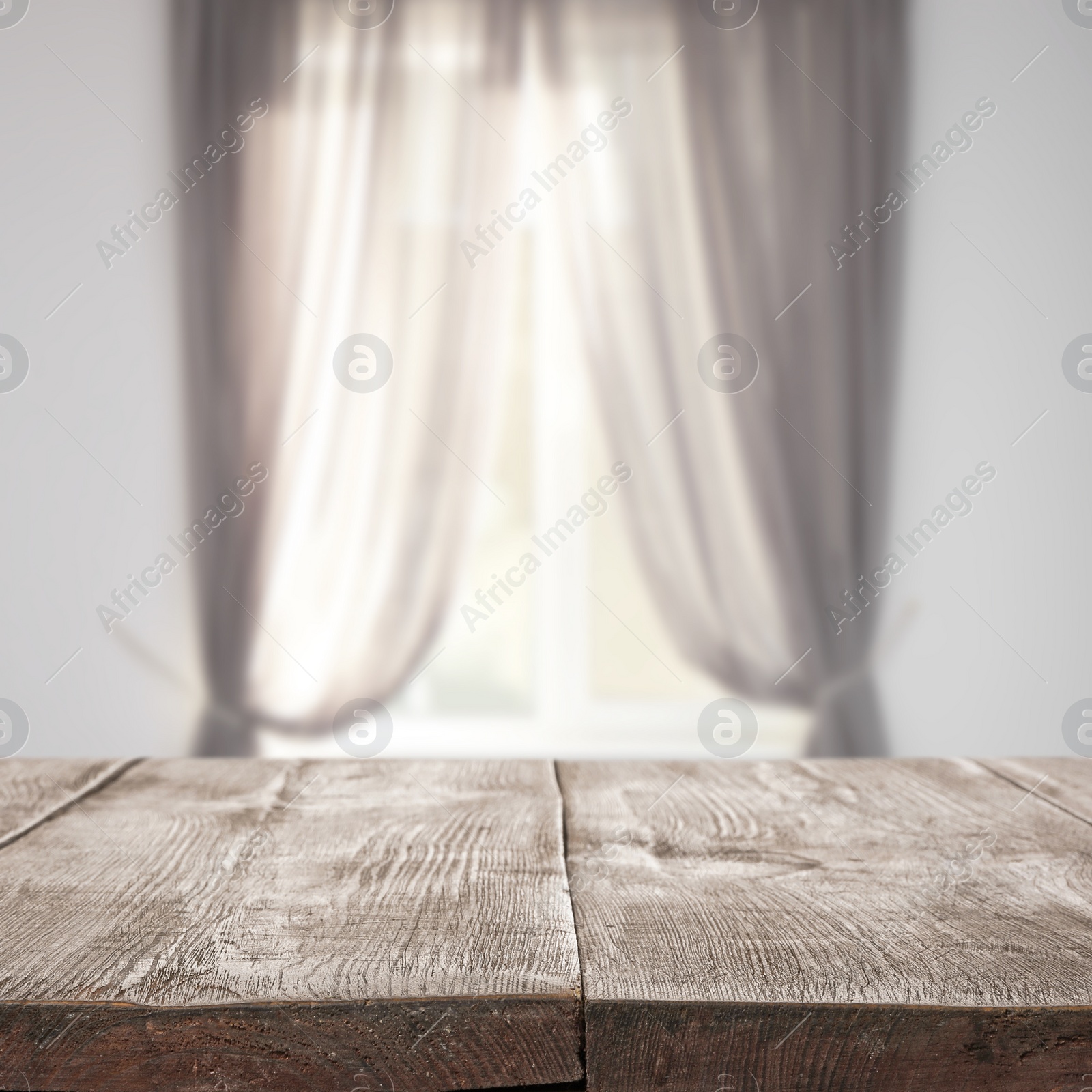 Image of Empty wooden table in room. Space for design
