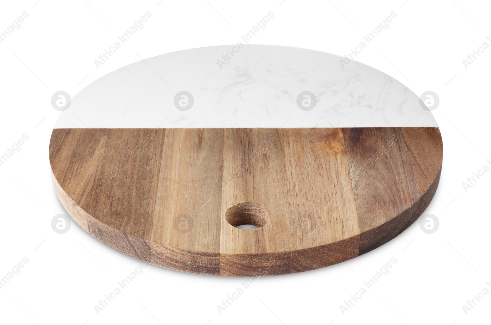 Photo of One new cutting board isolated on white