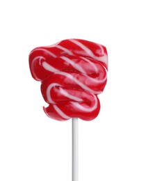 Photo of One delicious colorful lollipop isolated on white