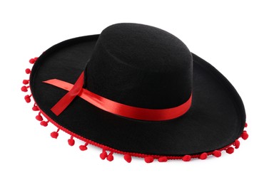 One Mexican sombrero hat isolated on white