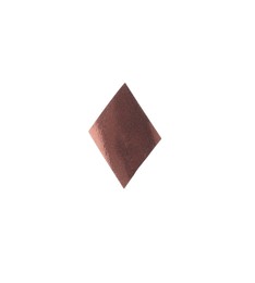 Photo of Piece of bronze confetti isolated on white