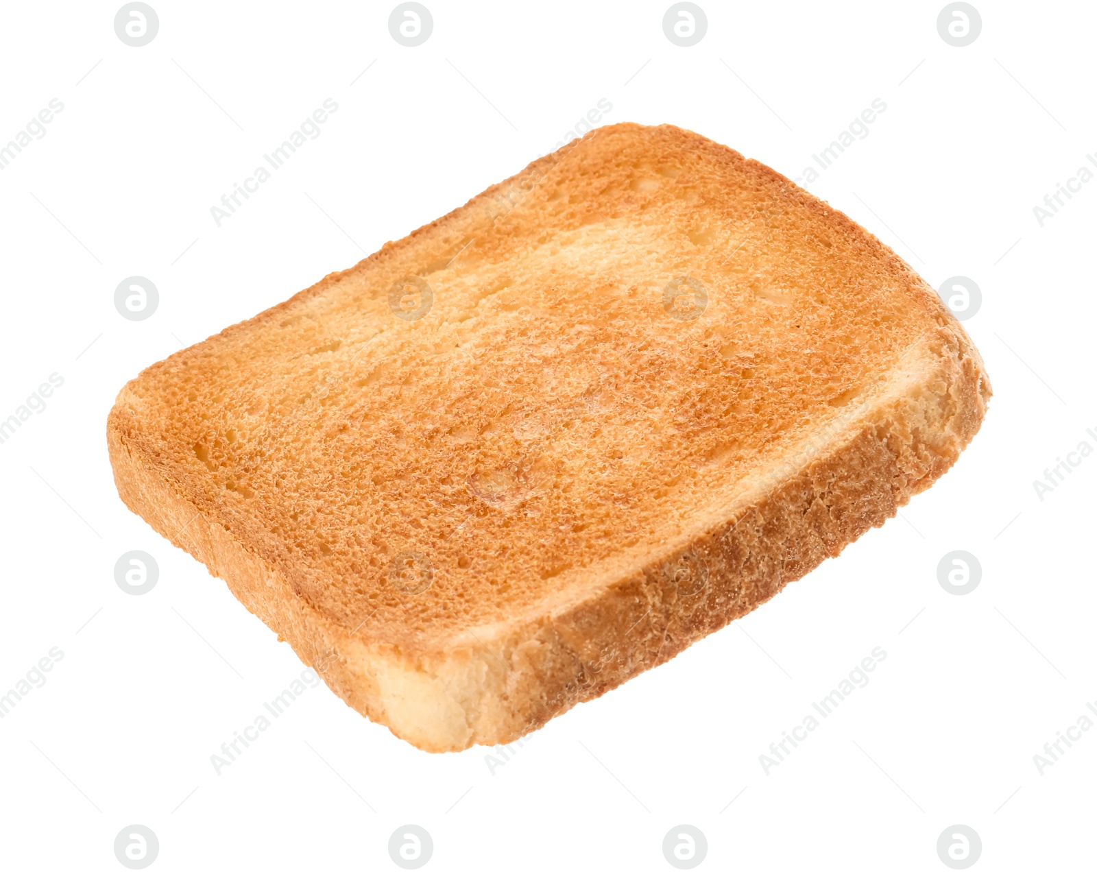 Photo of Slice of delicious toasted bread isolated on white