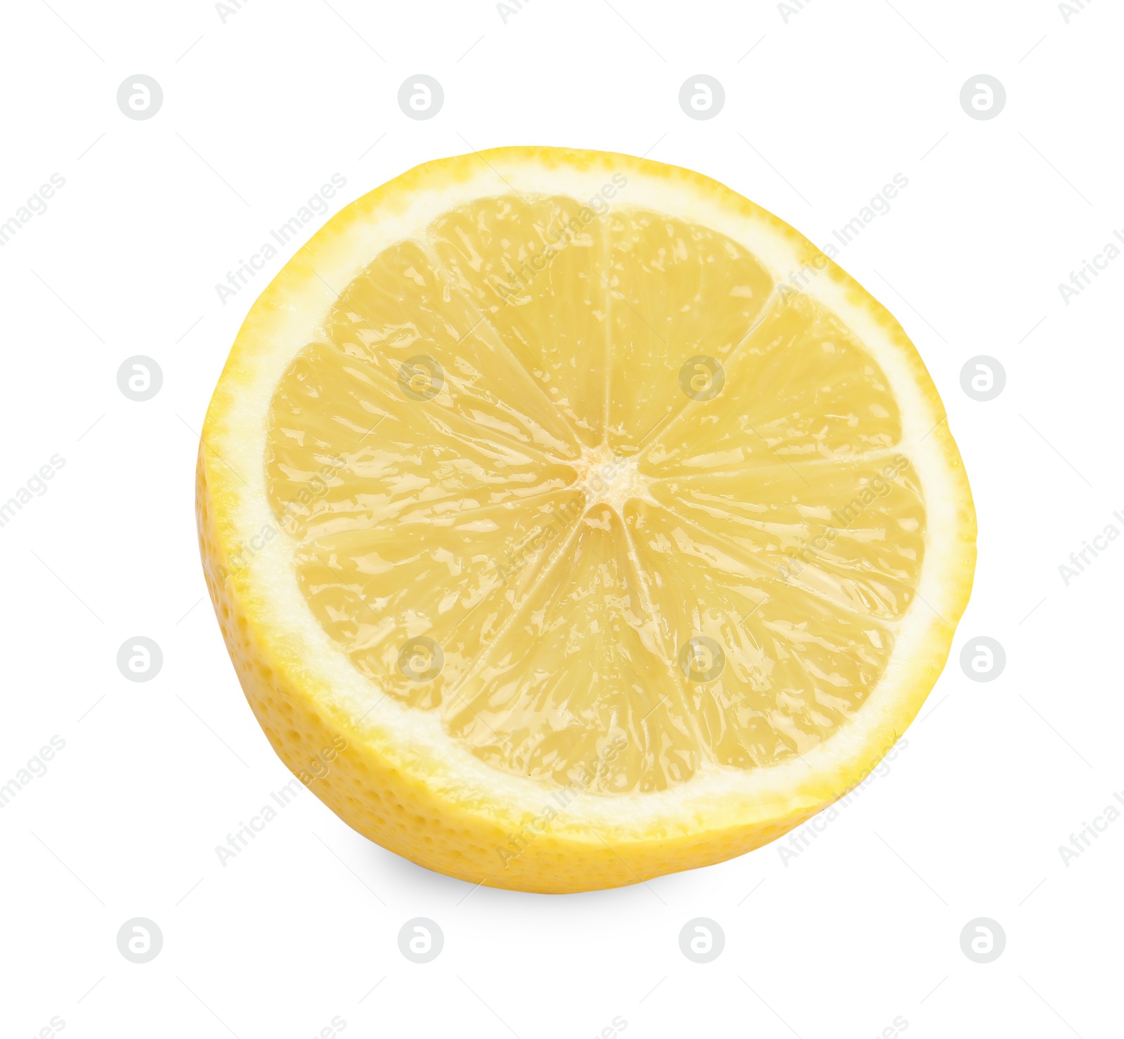 Photo of Citrus fruit. Half of fresh lemon isolated on white