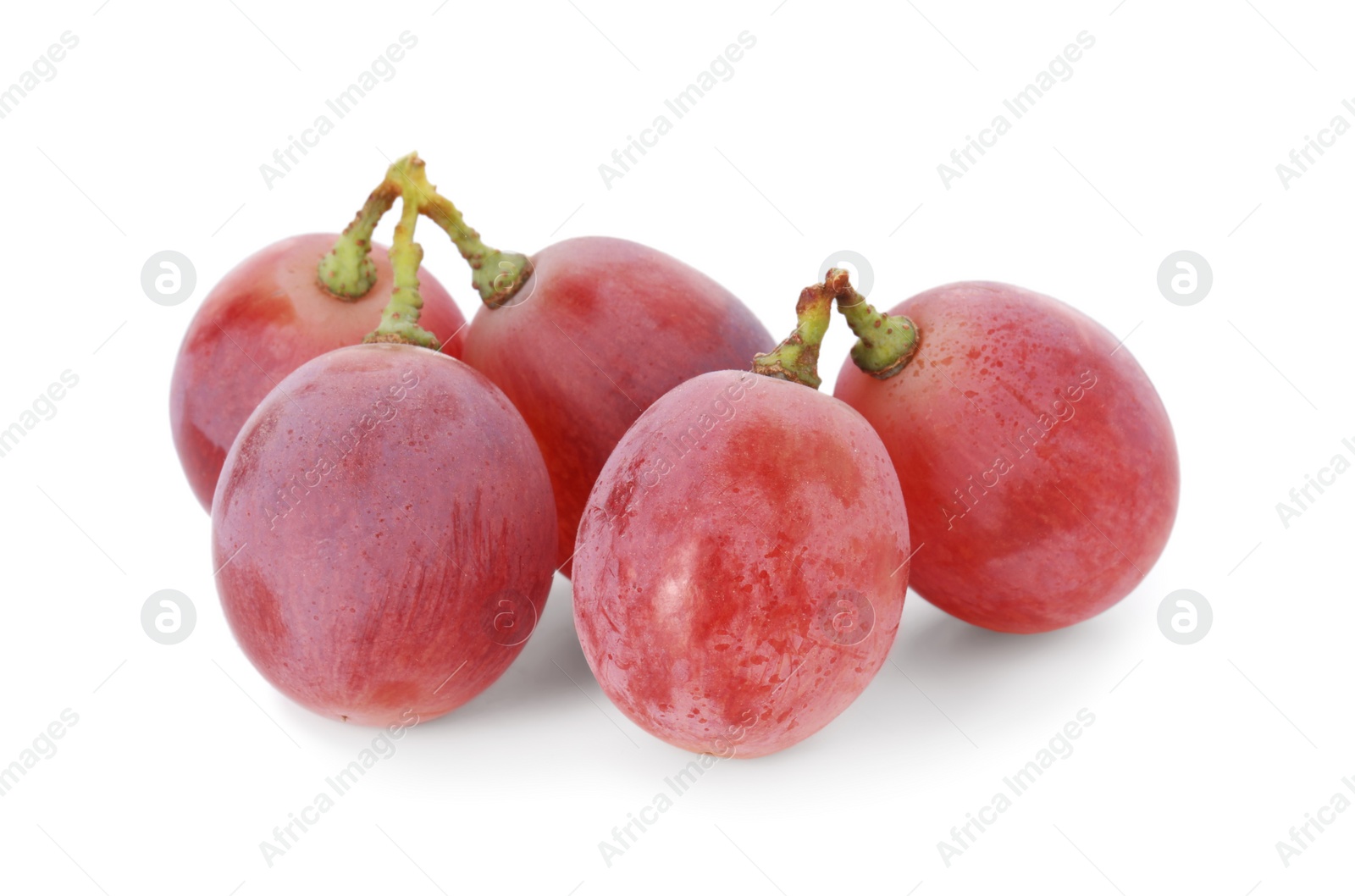 Photo of Tasty ripe red grapes isolated on white