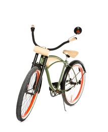 Stylish bicycle on white background